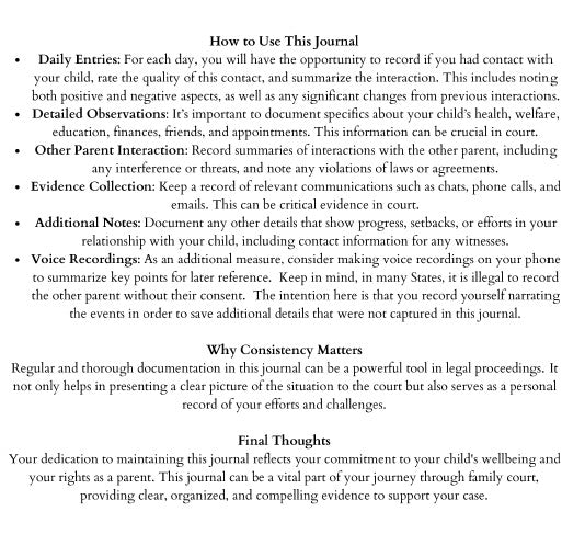 Family Court Preparation Journal (391 pg)